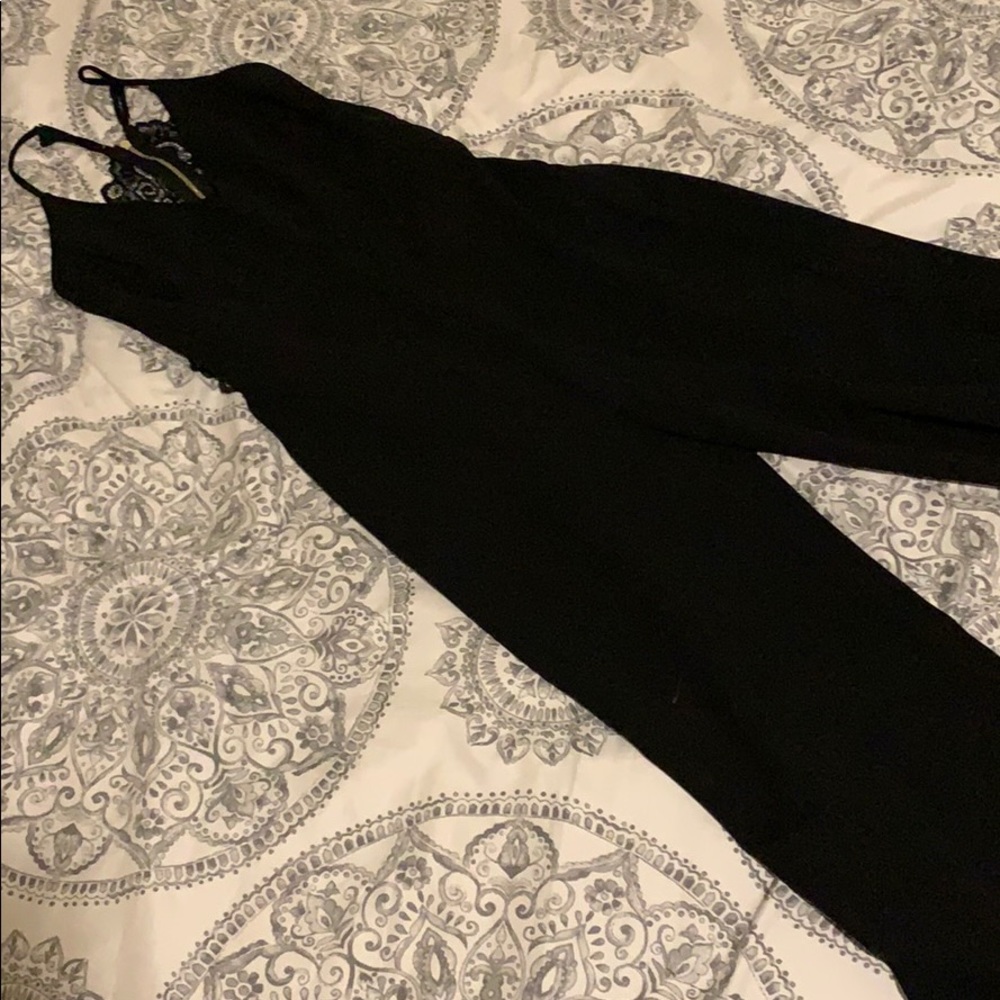 Black jumper/jumpsuit with lace back open back